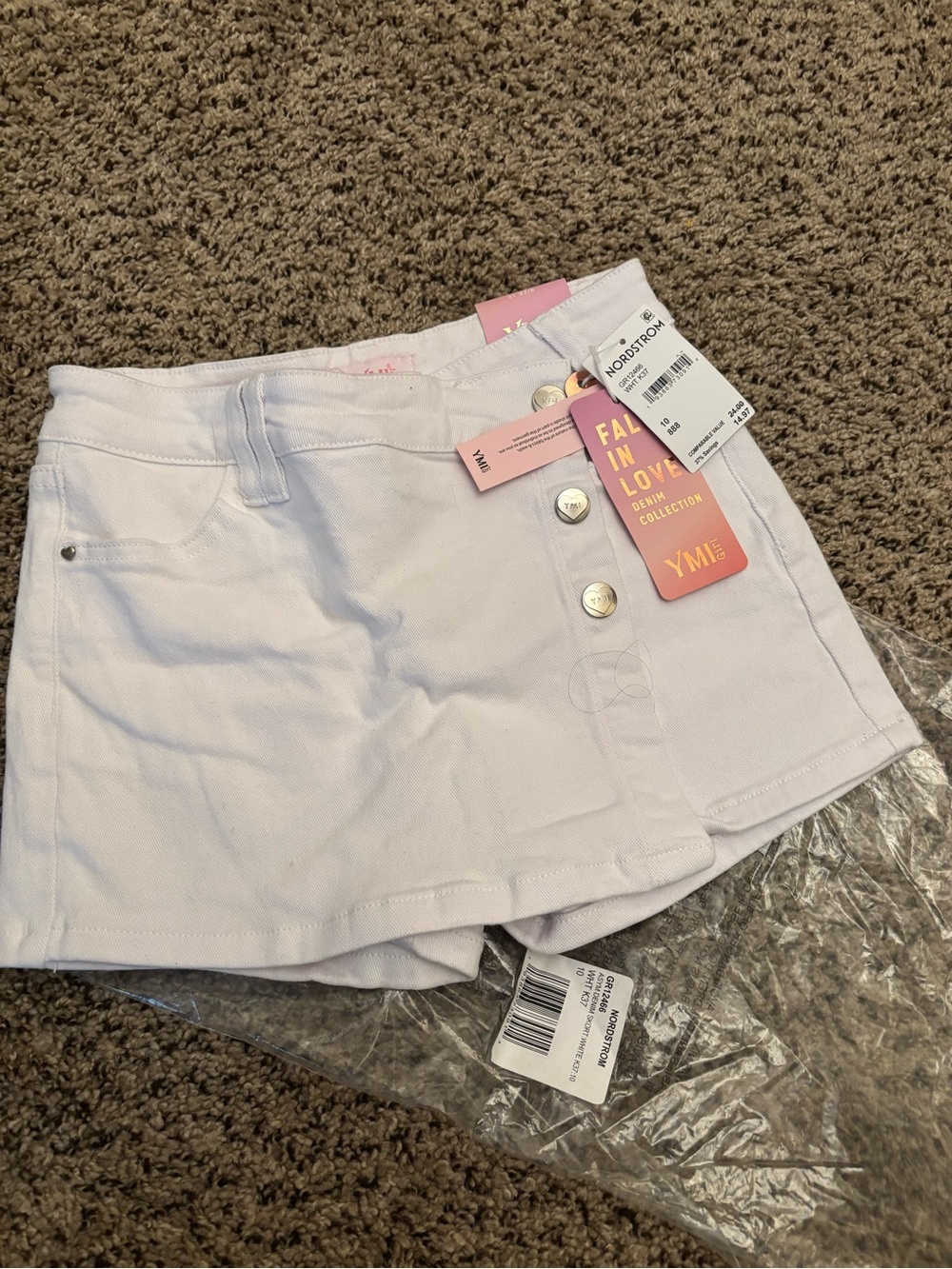 YMI White Denim Skort Shorts - Kids